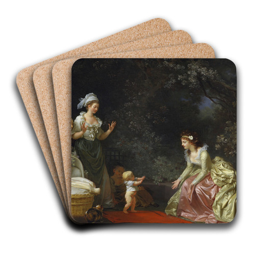 The First Steps by Jean-Honor Fragonard Art Drink Coaster set