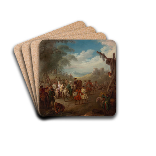 Troops on the March by Jean-Baptiste Pater Drink Coasters - set of 4 Troops on the March by Jean-Baptiste Pater Drink Coasters - set of 4