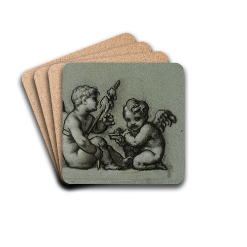 Les Fileurs by Pierre-Paul Prud'hon Drink Coasters - set of 4 Les Fileurs by Pierre-Paul Prud'hon Drink Coasters - set of 4