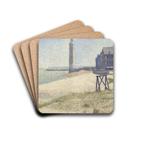 The Lighthouse at Honfleur by Georges Seurat Drink Coasters - set of 4