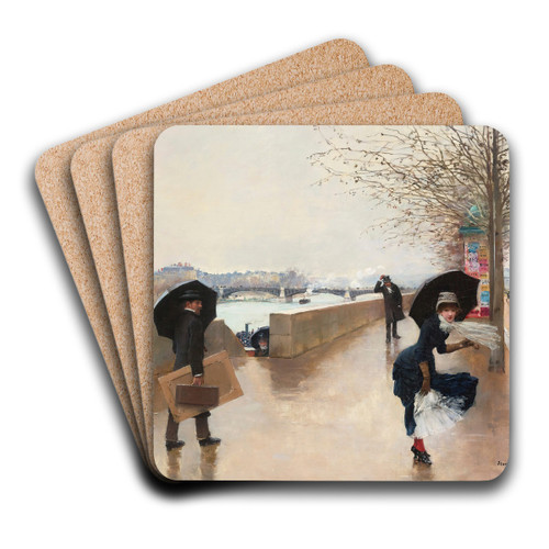 Le vent by Jean Braud Art Drink Coaster set
