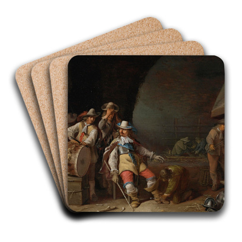 A Guardroom Interior by Anthonie Palamedesz. Art Drink Coaster set