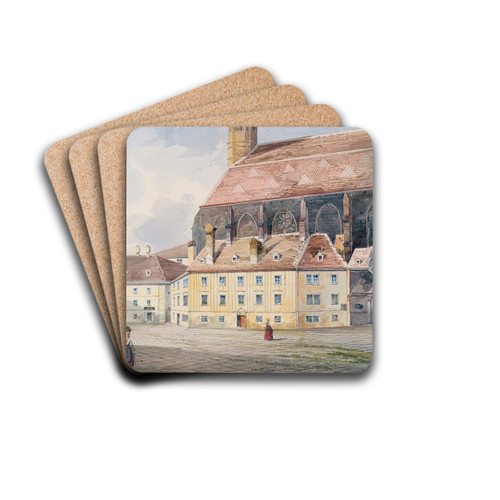 Die Minoritenkirche in Wien by Friedrich Leibold Drink Coasters - set of 4