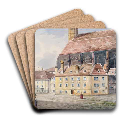 Die Minoritenkirche in Wien by Friedrich Leibold Art Drink Coaster set