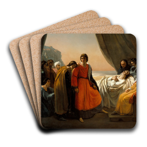 The Death of Saint Louis by Ary Scheffer Art Drink Coaster set