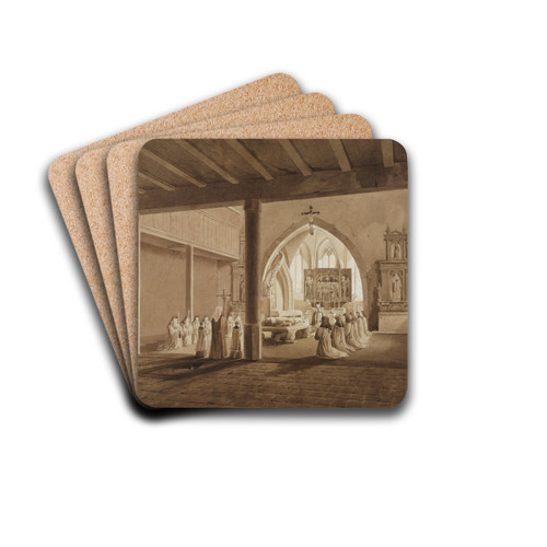 Innere Ansicht der Frstenkapelle im Kloster Lichtenthal by Carl Ludwig Frommel Drink Coasters - set of 4