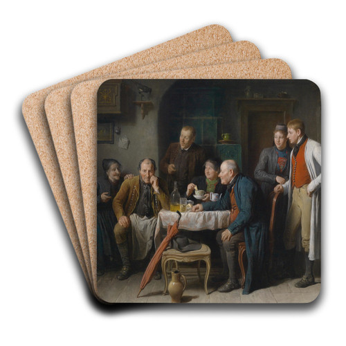 Die Brautwerbung by Friedrich Friedlnder Art Drink Coaster set