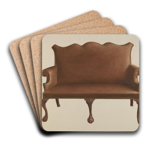 Settee by Rolland Livingstone Art Drink Coaster set