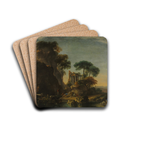 Ruins in a Rocky Landscape by Salvator Rosa Drink Coasters - set of 4