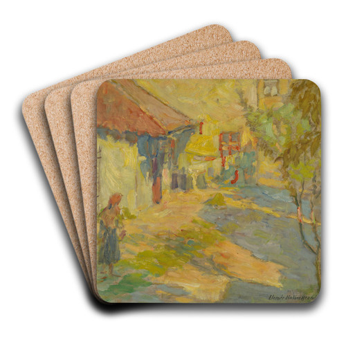 In the yard by Elemr Halsz-Hradil Art Drink Coaster set In the yard by Elemr Halsz-Hradil Art Drink Coaster set