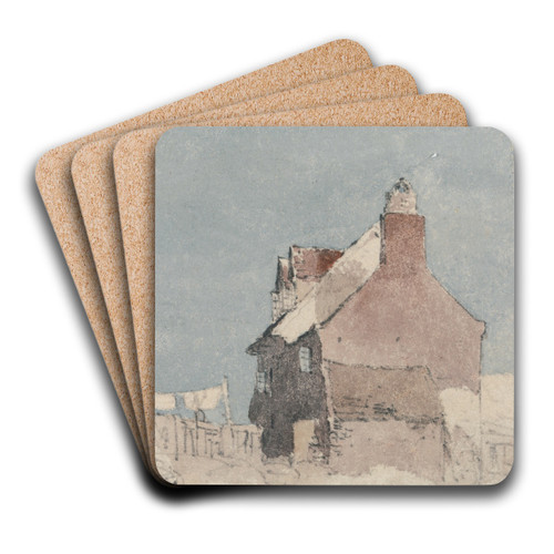 Cottage at Northfleet, Kent by David Cox Art Drink Coaster set