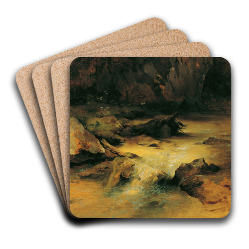 Wildbach by Friedrich August Matthias Gauermann Art Drink Coaster set