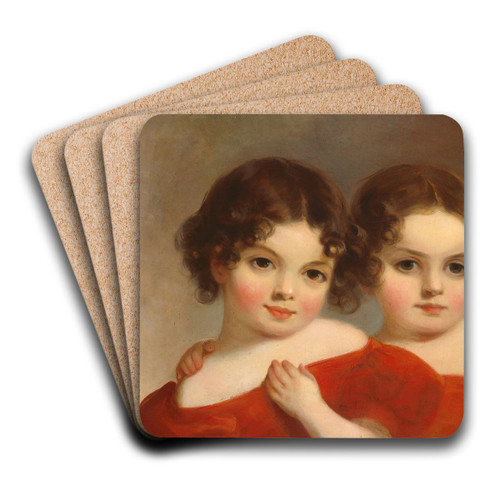 The Leland Sisters by Thomas Sully Art Drink Coaster set