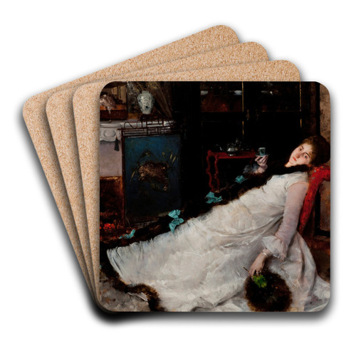 Resting by Ernest-Ange Duez Art Drink Coaster set