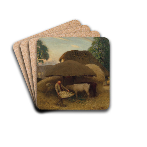 The Farmyard, Evening by Sir George Clausen Drink Coasters - set of 4