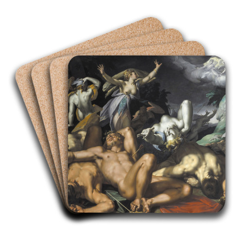 Apollo and Diana Punishing Niobe by Killing her Children by Abraham Bloemaert Art Drink Coaster set