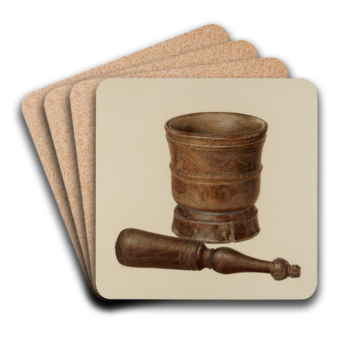Mortar and Pestle by Hester Duany Art Drink Coaster set
