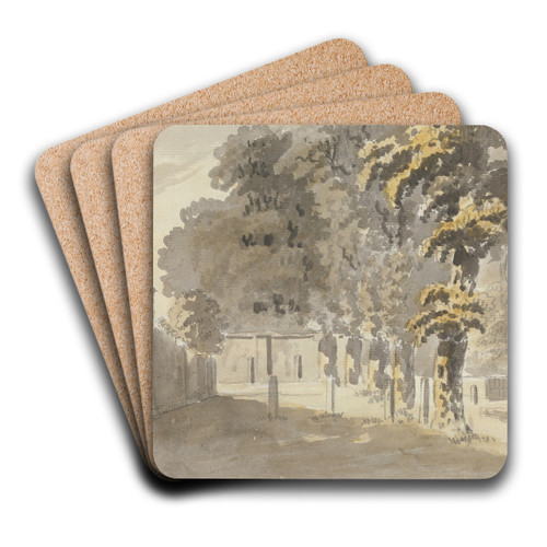 House with trees by James Miller Art Drink Coaster set House with trees by James Miller Art Drink Coaster set