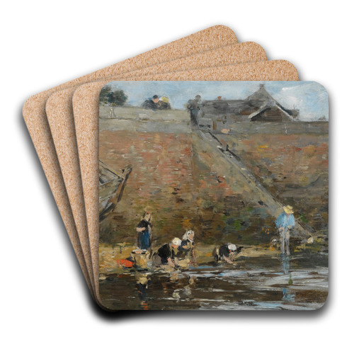 Laveuses Au Bord D'une Rivire by Eugne Boudin Art Drink Coaster set Laveuses Au Bord D'une Rivire by Eugne Boudin Art Drink Coaster set