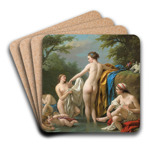 Venus and Nymphs Bathing by Louis-Jean-Franois Lagrene Art Drink Coaster set