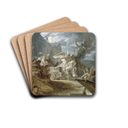 Allgorie de la ville de Paris by Gabriel-Franois Doyen Drink Coasters - set of 4