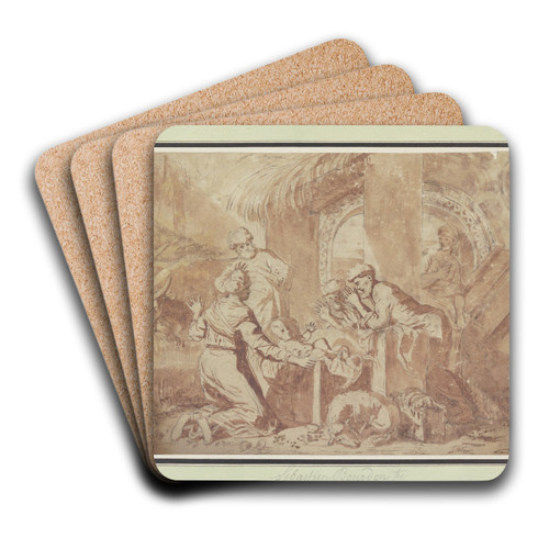 Adoration of the shepherds by Sbastien Bourdon Art Drink Coaster set