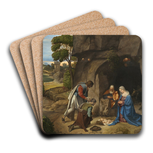 The Adoration of the Shepherds by Giorgione Art Drink Coaster set The Adoration of the Shepherds by Giorgione Art Drink Coaster set
