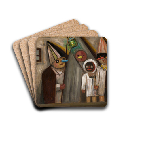 Miser by Tadeusz Makowski Drink Coasters - set of 4 Miser by Tadeusz Makowski Drink Coasters - set of 4