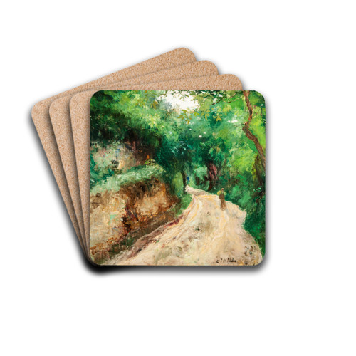 Hollow Road, Fountainebleau by Carl Fredrik Hill Drink Coasters - set of 4