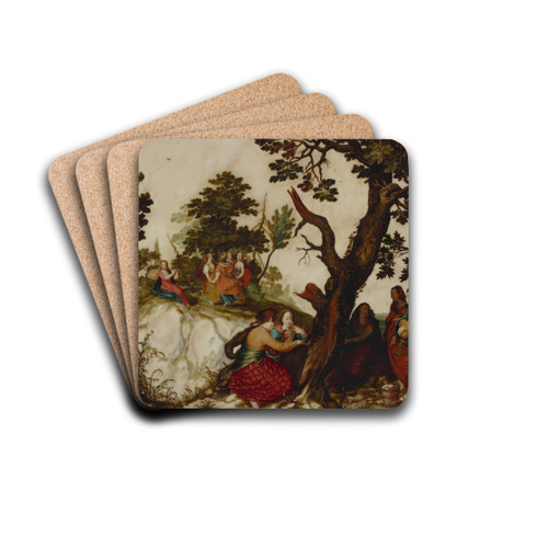 The Parable Of The Wise And Foolish Virgins by Pieter Lisaert Drink Coasters - set of 4