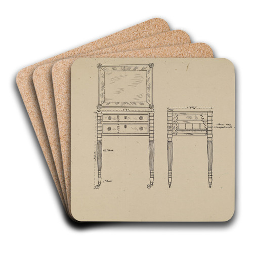 Sewing and Work Table by American 20th Century Art Drink Coaster set