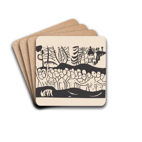 Klnge Pl.03 by Wassily Kandinsky Drink Coasters - set of 4