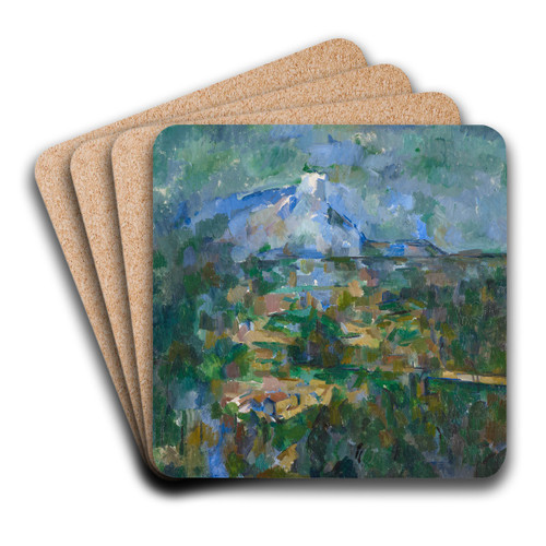 View of Mount Sainte-Victoire from Les Lauves by Paul Czanne Art Drink Coaster set