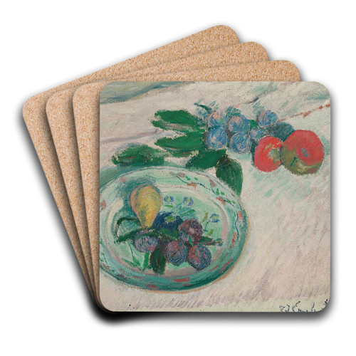Nature morte (assiette et fruits) by Emile Bernard Art Drink Coaster set