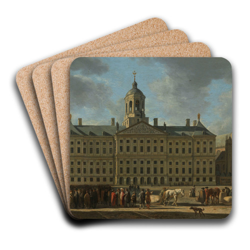 The Town Hall on Dam Square, Amsterdam by Gerrit Adriaensz. Berckheyde Art Drink Coaster set