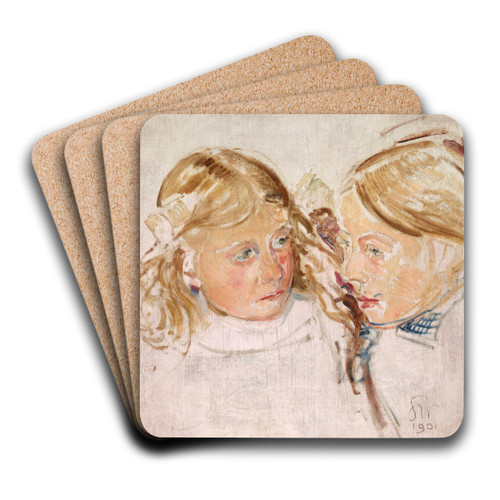 Double Portrait by Stanisaw Wyspiaski Art Drink Coaster set