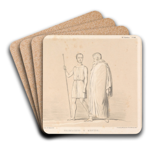 Telemachus and Mentor by John Doyle Art Drink Coaster set