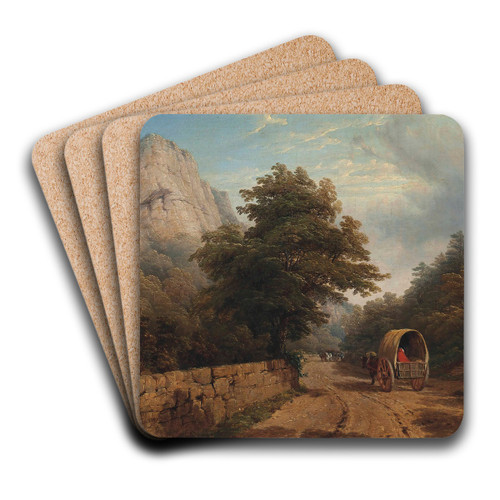 High Tor, Matlock, Derbyshire by Thomas Baker Art Drink Coaster set