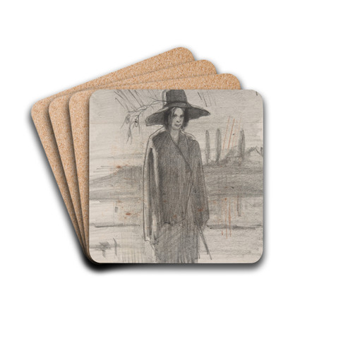 Shepherd by Flicien Rops Drink Coasters - set of 4