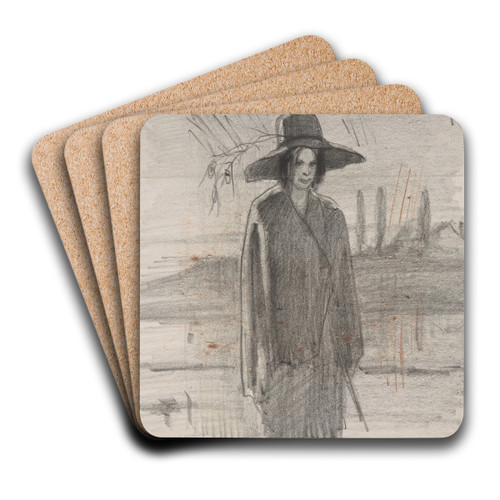 Shepherd by Flicien Rops Art Drink Coaster set