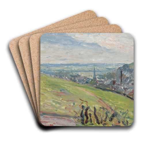 Environs De Rouen by Camille Pissarro Art Drink Coaster set