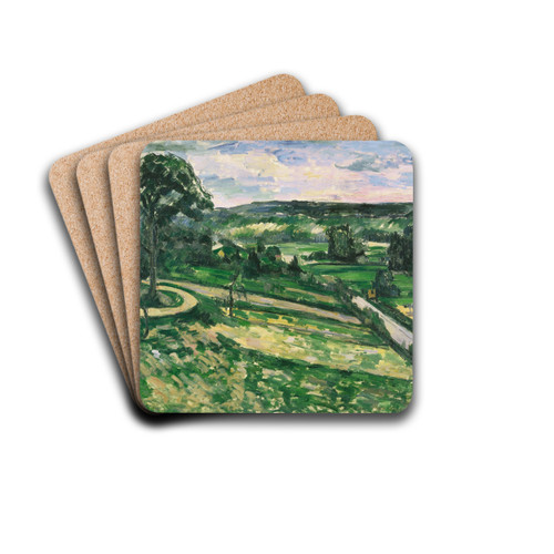 The Tree by the Bend by Paul Czanne Drink Coasters - set of 4 The Tree by the Bend by Paul Czanne Drink Coasters - set of 4