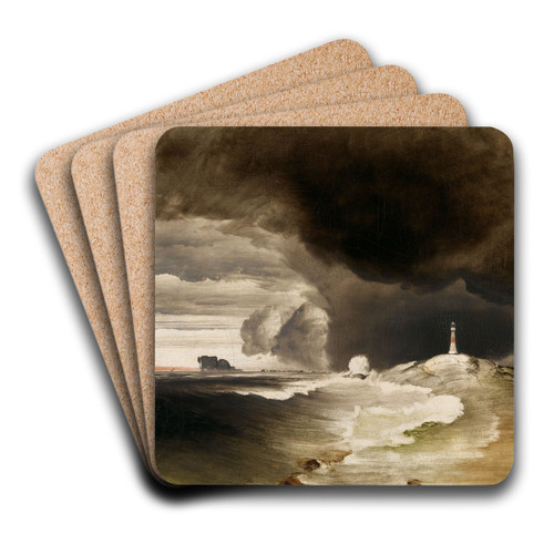 Lighthouse on the Norwegian Coast by Peder Balke Art Drink Coaster set