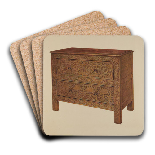 Chest of Drawers by Charles Squires Art Drink Coaster set