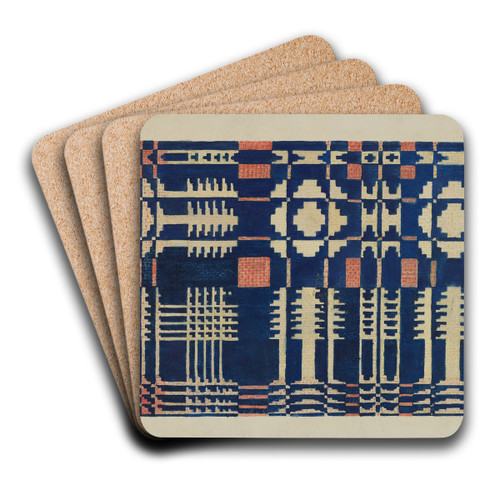Woven Coverlet by Martha L. Lanscher Art Drink Coaster set
