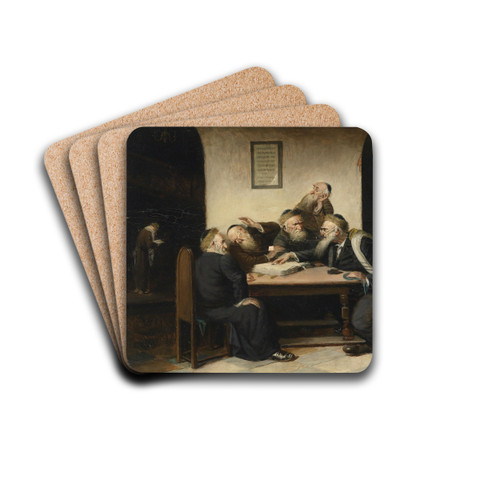 Eine Streitfrage aus dem Talmud by Carl Schleicher Drink Coasters - set of 4