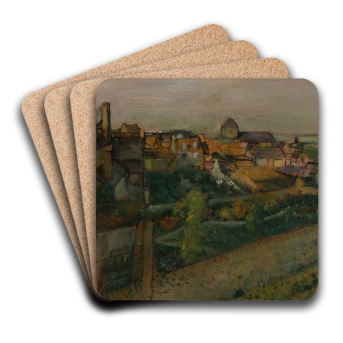 View of Saint-Valry-sur-Somme by Edgar Degas Art Drink Coaster set View of Saint-Valry-sur-Somme by Edgar Degas Art Drink Coaster set