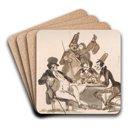 Caricatures and Two Figures by Nicaise De Keyser Art Drink Coaster set