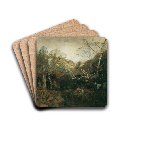 Partie bei Haslau an der Donau by Emil Jakob Schindler Drink Coasters - set of 4