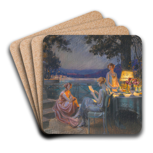 Sur la terrasse by Delphin Enjolras Art Drink Coaster set